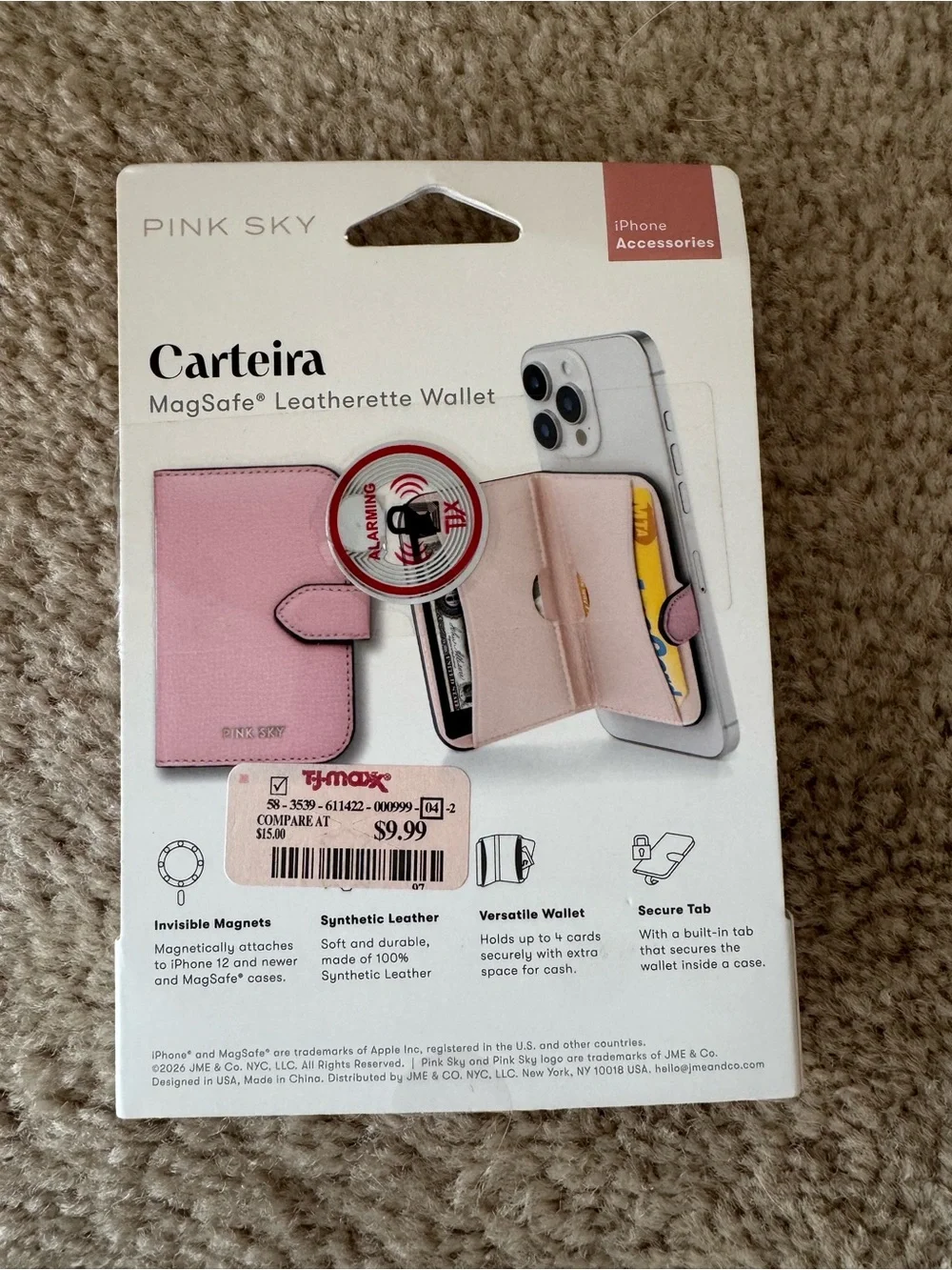 Pink Sky Carteira MagSafe Leatherette Wallet for iPhone
